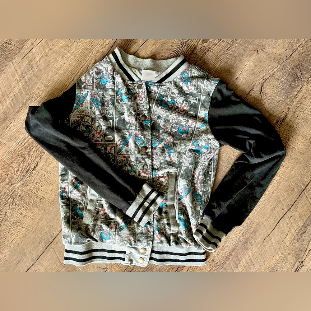 DC comics Superman printed varsity jacket